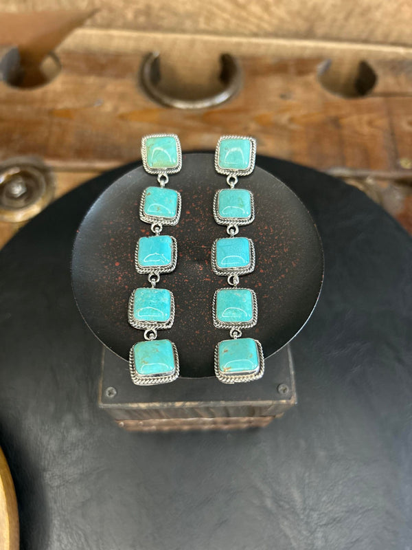 The Ellington Earring-Earrings-LJ Turquoise-Lucky J Boots & More, Women's, Men's, & Kids Western Store Located in Carthage, MO