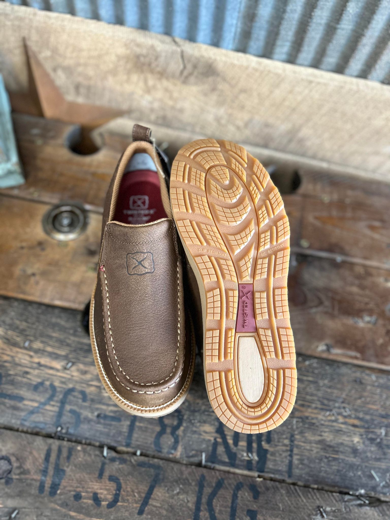 Men's Twisted X Cell Stretch Slip On - Tawny Brown-Men's Casual Shoes-Twisted X Boots-Lucky J Boots & More, Women's, Men's, & Kids Western Store Located in Carthage, MO