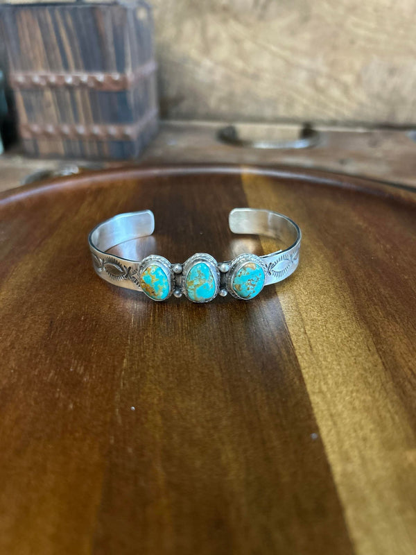 The Olivia Cuff-Bracelets-LJ Turquoise-Lucky J Boots & More, Women's, Men's, & Kids Western Store Located in Carthage, MO