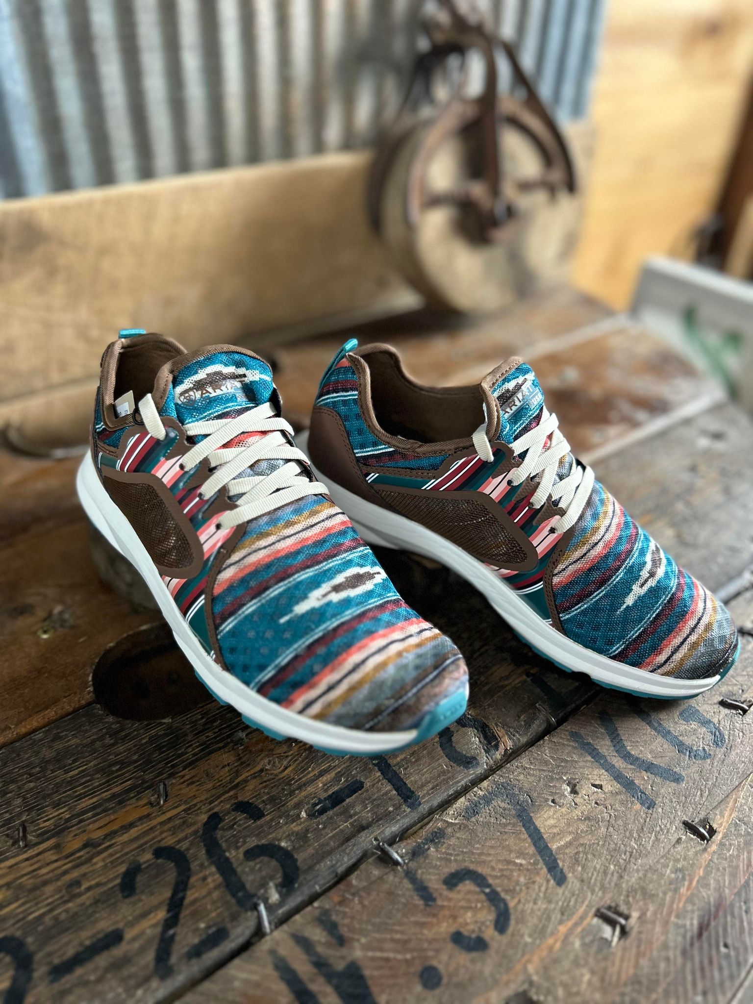 Women's Ariat Fuse Pastel Turquoise Serape Tennis Shoes *FINAL SALE*-Women's Casual Shoes-Ariat-Lucky J Boots & More, Women's, Men's, & Kids Western Store Located in Carthage, MO