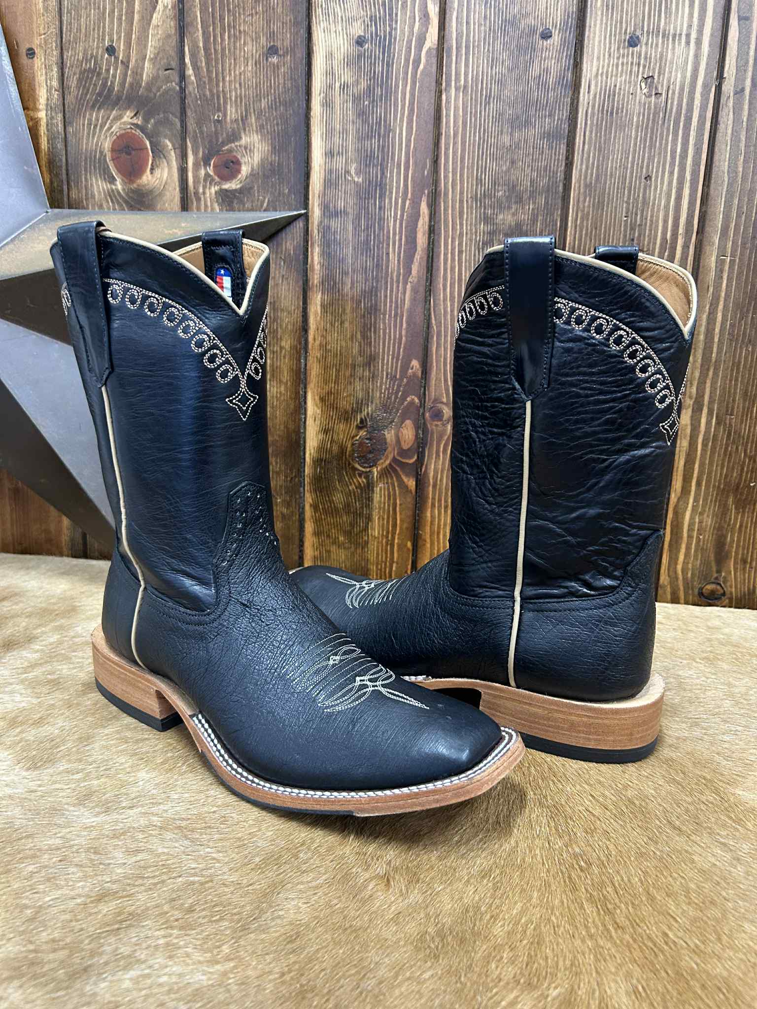 Men's Rios of Mercedes Black Smooth Quill Ostrich Boot-Men's Boots-Rios of Mercedes-Lucky J Boots & More, Women's, Men's, & Kids Western Store Located in Carthage, MO