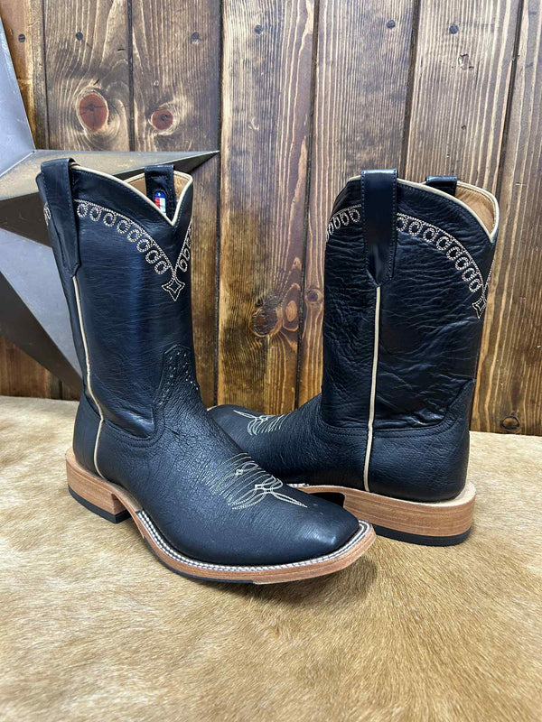 Men's Rios of Mercedes Black Smooth Quill Ostrich Boot-Men's Boots-Rios of Mercedes-Lucky J Boots & More, Women's, Men's, & Kids Western Store Located in Carthage, MO