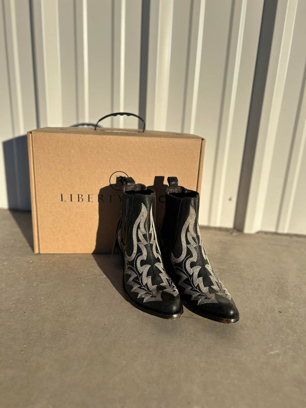 Liberty Black Simone Bootie in Mossil Negro-Women's Booties-Liberty Black-Lucky J Boots & More, Women's, Men's, & Kids Western Store Located in Carthage, MO