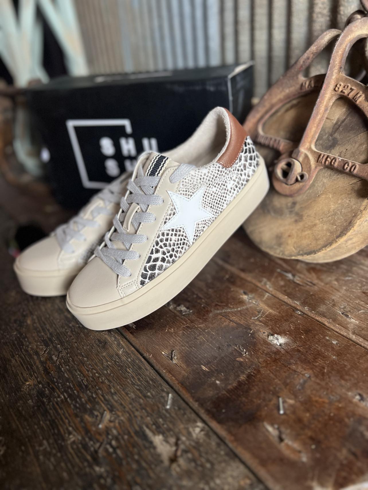 Shu Shop Reba Sneaker in Snake Hair-Women's Casual Shoes-Shu Shop-Lucky J Boots & More, Women's, Men's, & Kids Western Store Located in Carthage, MO