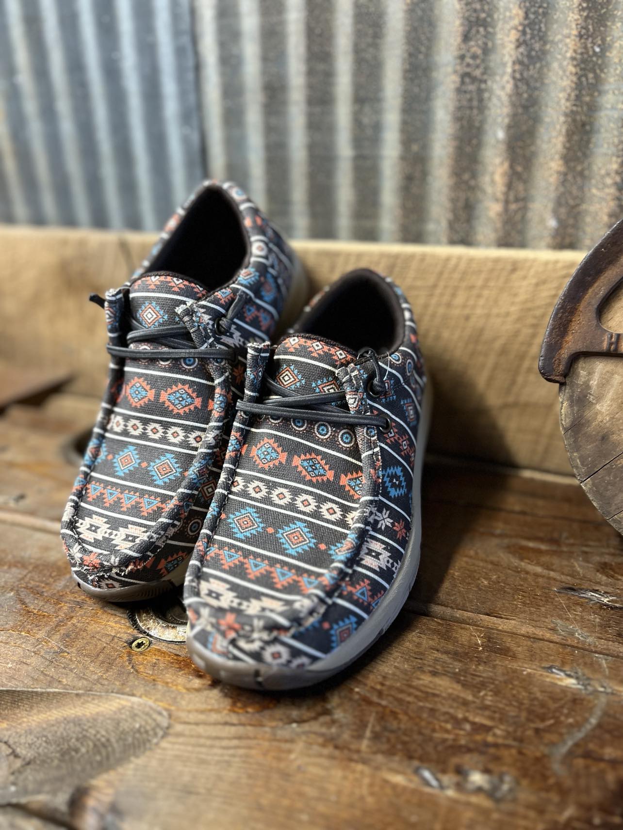 Women's Roper Brown & Multi Aztec Shoes *FINAL SALE*-Women's Casual Shoes-Roper-Lucky J Boots & More, Women's, Men's, & Kids Western Store Located in Carthage, MO