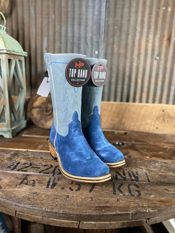 Men's HP Turquoise Suede & Grey Sinsation Boots-Men's Boots-Anderson Bean-Lucky J Boots & More, Women's, Men's, & Kids Western Store Located in Carthage, MO