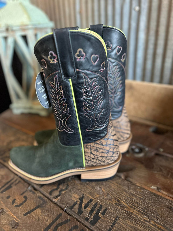 Horse Power Waxy Commander Emerald & Charlie Bison Boots-Men's Boots-Horse Power-Lucky J Boots & More, Women's, Men's, & Kids Western Store Located in Carthage, MO