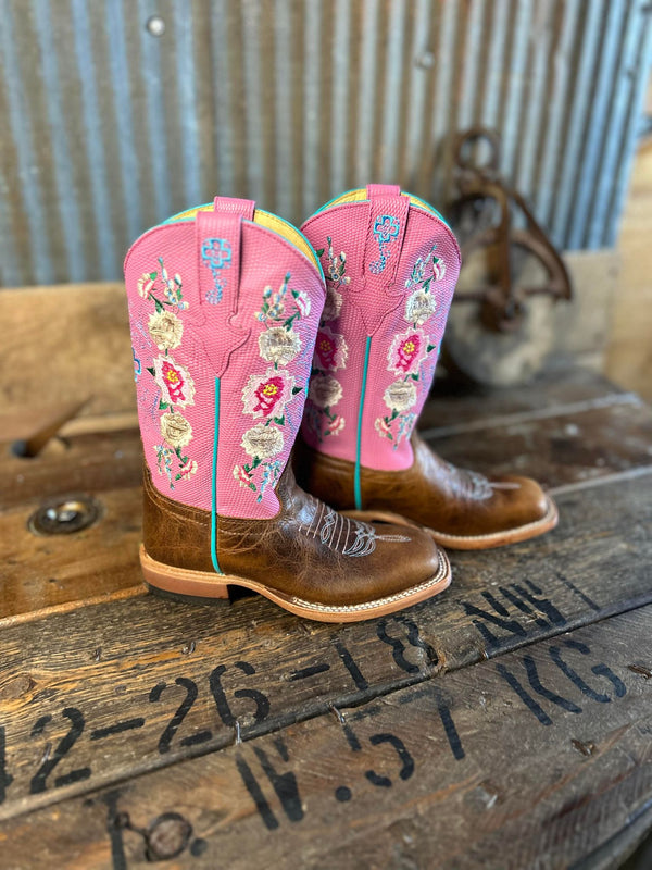 Macie Bean Kids Honey Bunch/Rose Lizard Print Boots-Kids Boots-Anderson Bean-Lucky J Boots & More, Women's, Men's, & Kids Western Store Located in Carthage, MO