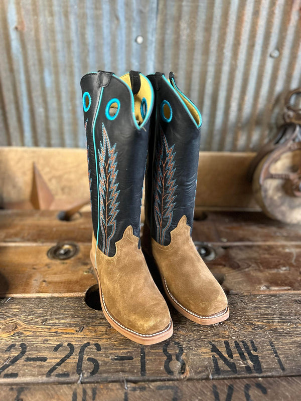 Horse Power Kids Sawdust Roughout Boots-Kids Boots-Horse Power-Lucky J Boots & More, Women's, Men's, & Kids Western Store Located in Carthage, MO