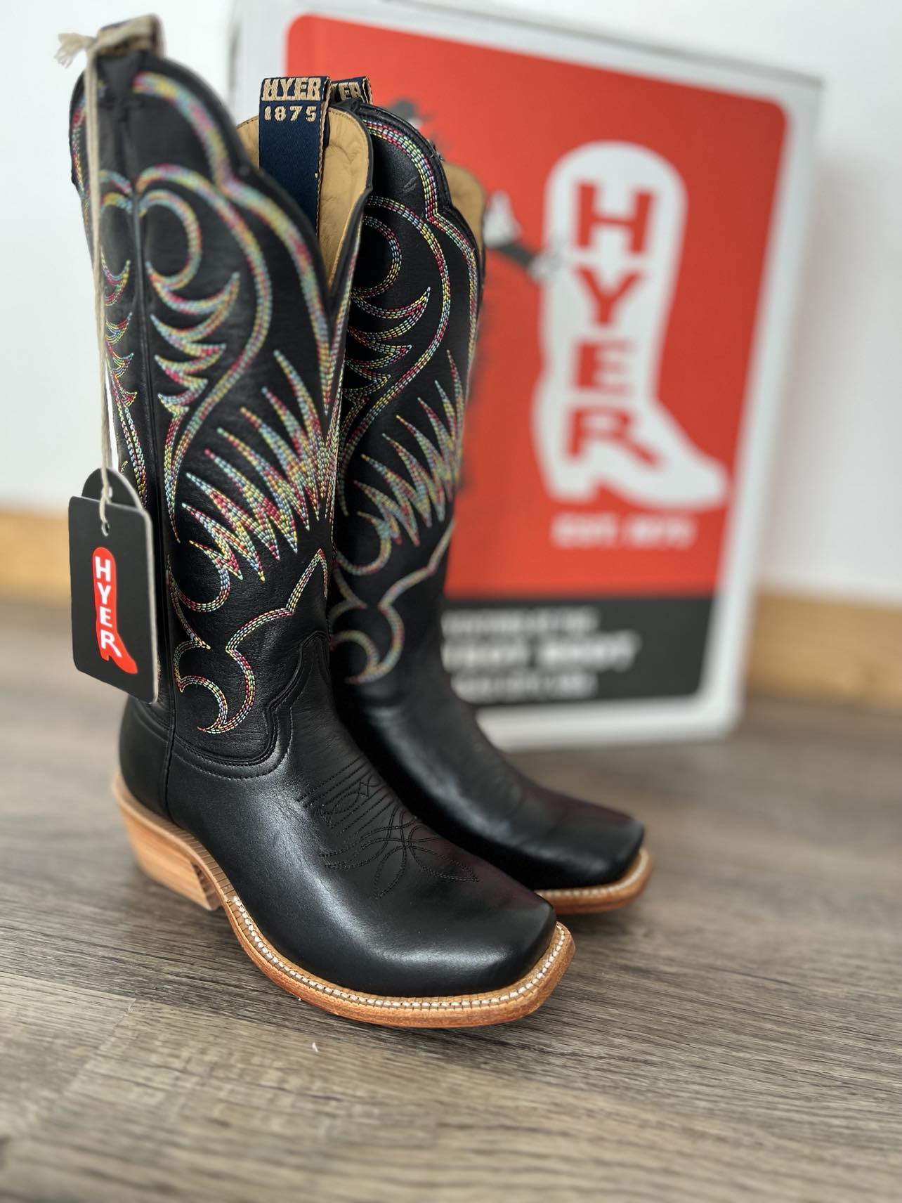 Women's Hyer Leawood Black Boots-Women's Boots-HYER Boots-Lucky J Boots & More, Women's, Men's, & Kids Western Store Located in Carthage, MO