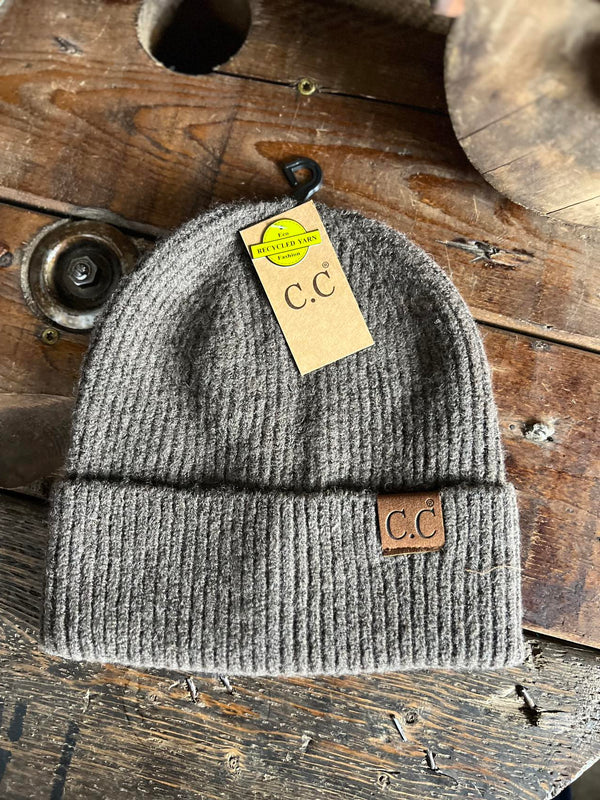C.C Soft Ribbed Cuff Beanies-Beanie/Gloves-C.C Beanies-Lucky J Boots & More, Women's, Men's, & Kids Western Store Located in Carthage, MO