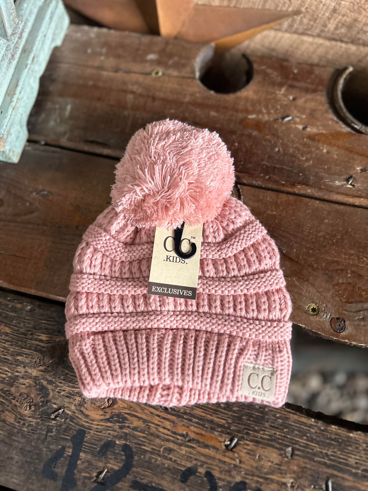 C.C Kids Solid Pom Beanie-Beanie/Gloves-C.C Beanies-Lucky J Boots & More, Women's, Men's, & Kids Western Store Located in Carthage, MO