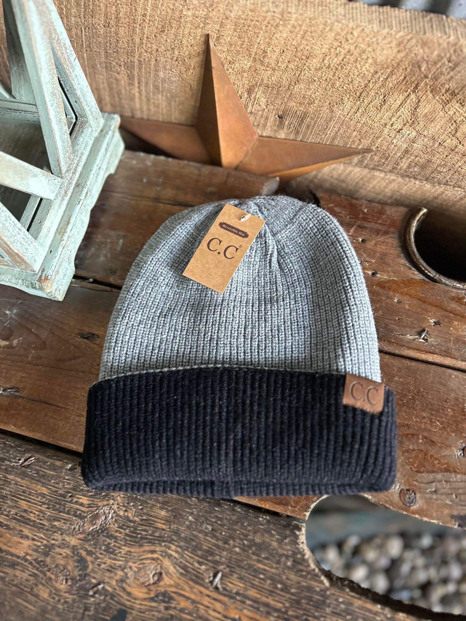 C.C Reversible Two-Tone Slouchy Beanie-Beanie/Gloves-C.C Beanies-Lucky J Boots & More, Women's, Men's, & Kids Western Store Located in Carthage, MO