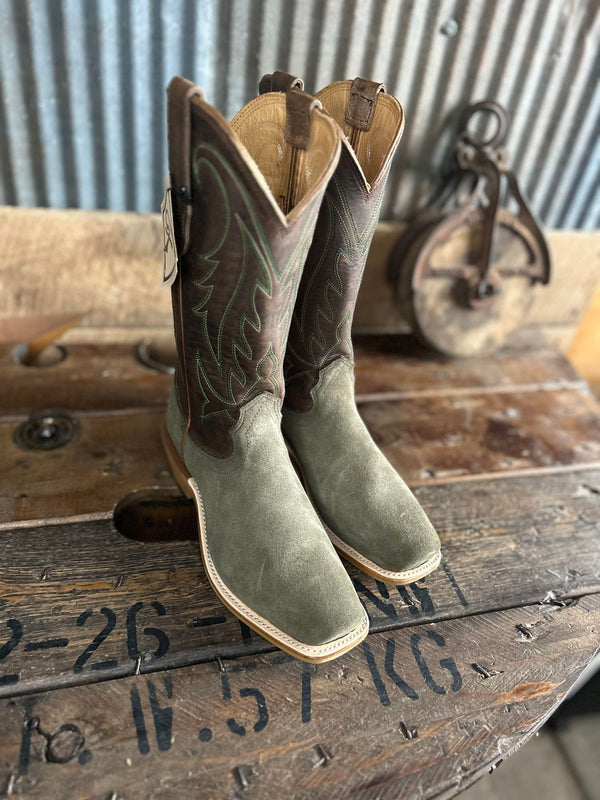 Women's Fenoglio Tan Olive Roughout W/ Brown Victorian-Women's Boots-Fenoglio Boots-Lucky J Boots & More, Women's, Men's, & Kids Western Store Located in Carthage, MO