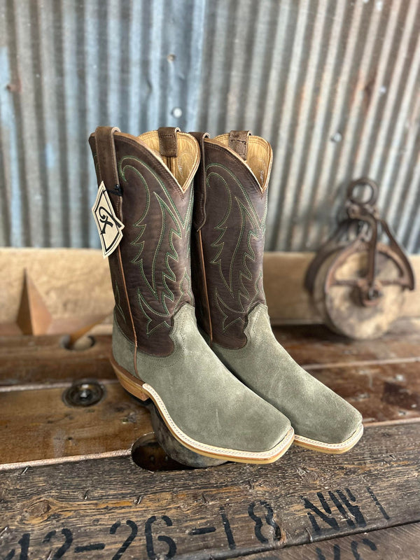 Women's Fenoglio Tan Olive Roughout W/ Brown Victorian-Women's Boots-Fenoglio Boots-Lucky J Boots & More, Women's, Men's, & Kids Western Store Located in Carthage, MO