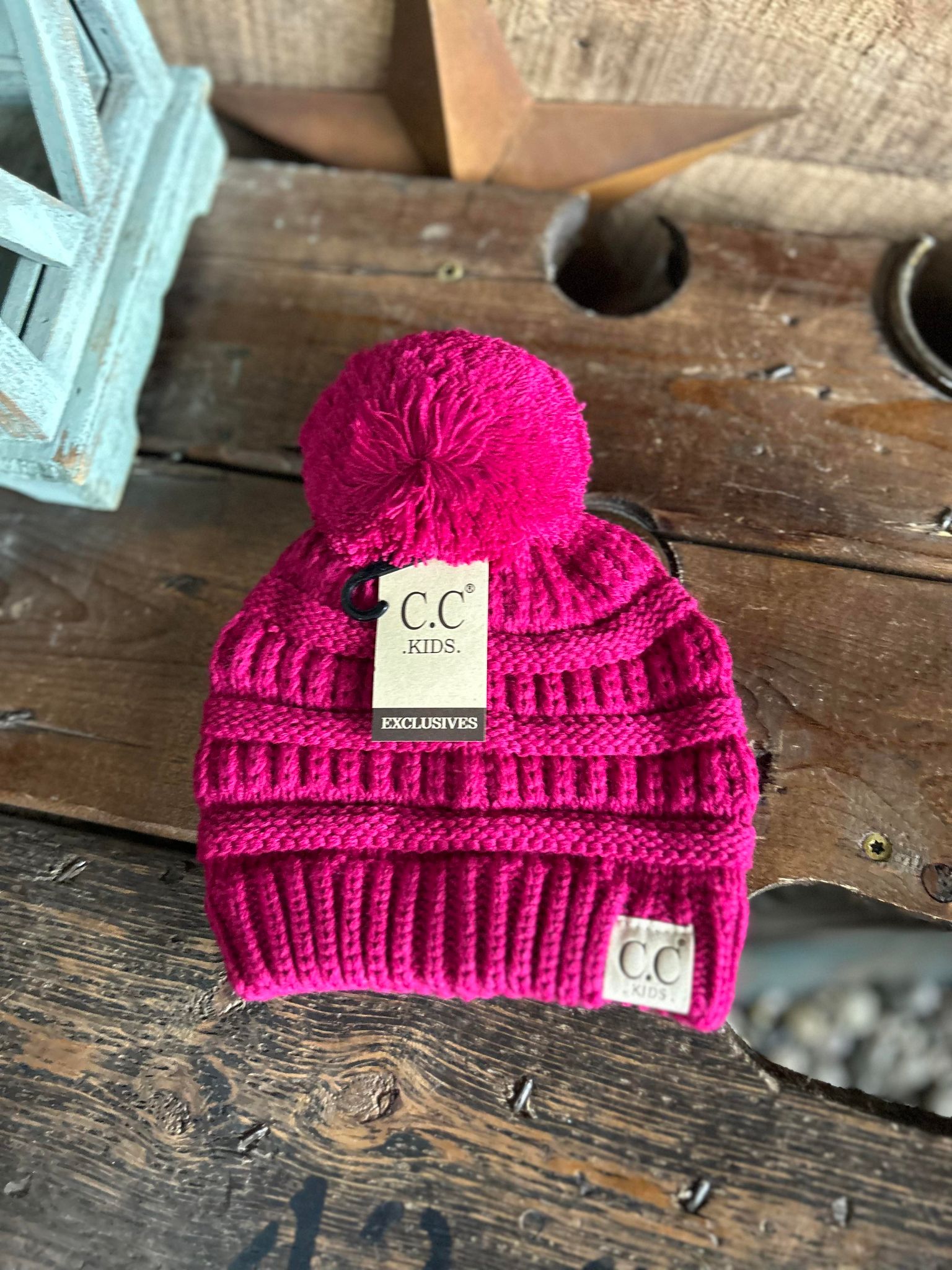 C.C Kids Solid Pom Beanie-Beanie/Gloves-C.C Beanies-Lucky J Boots & More, Women's, Men's, & Kids Western Store Located in Carthage, MO