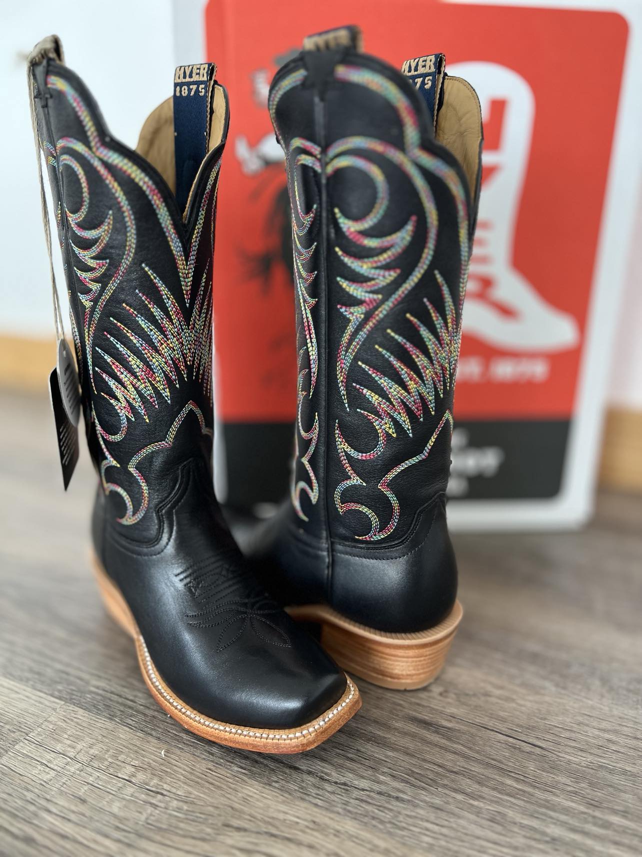 Women's Hyer Leawood Black Boots-Women's Boots-HYER Boots-Lucky J Boots & More, Women's, Men's, & Kids Western Store Located in Carthage, MO