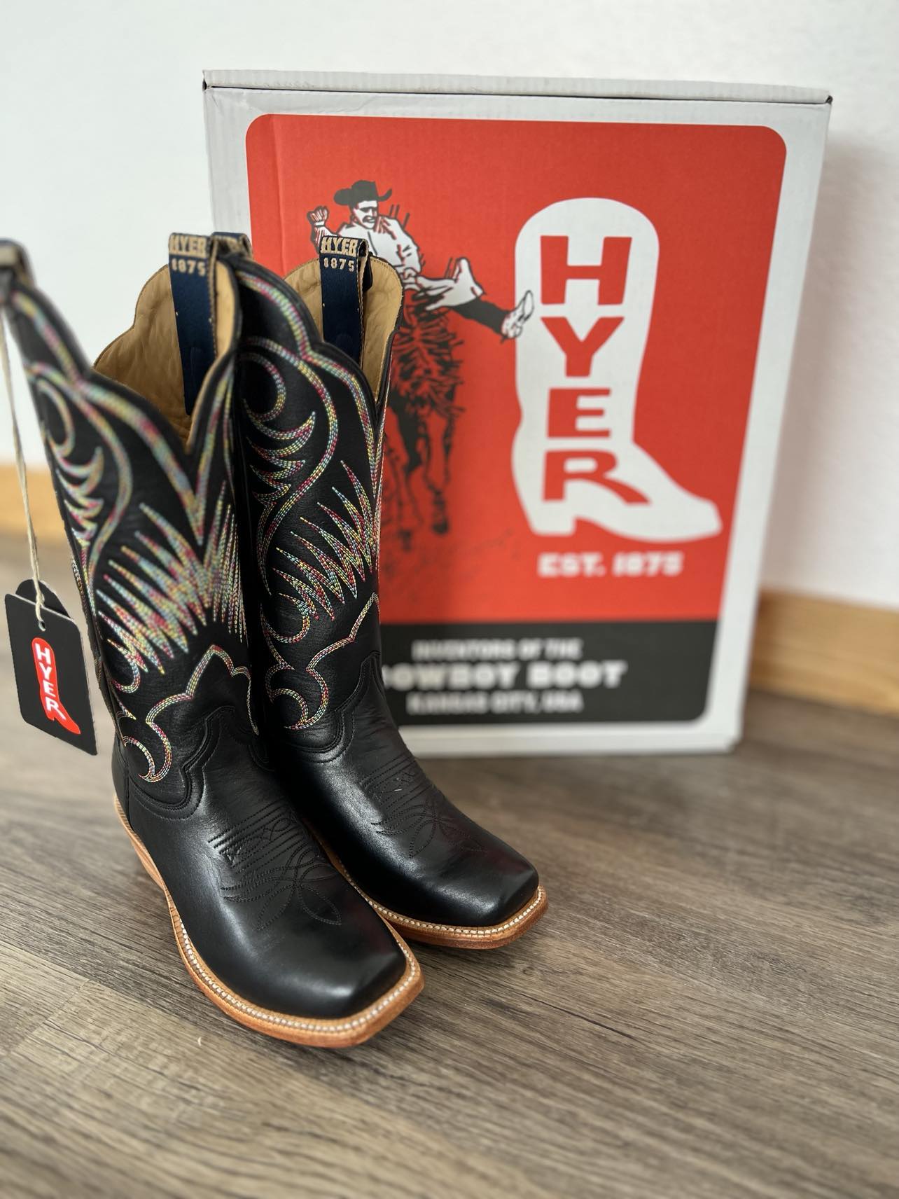 Women's Hyer Leawood Black Boots-Women's Boots-HYER Boots-Lucky J Boots & More, Women's, Men's, & Kids Western Store Located in Carthage, MO