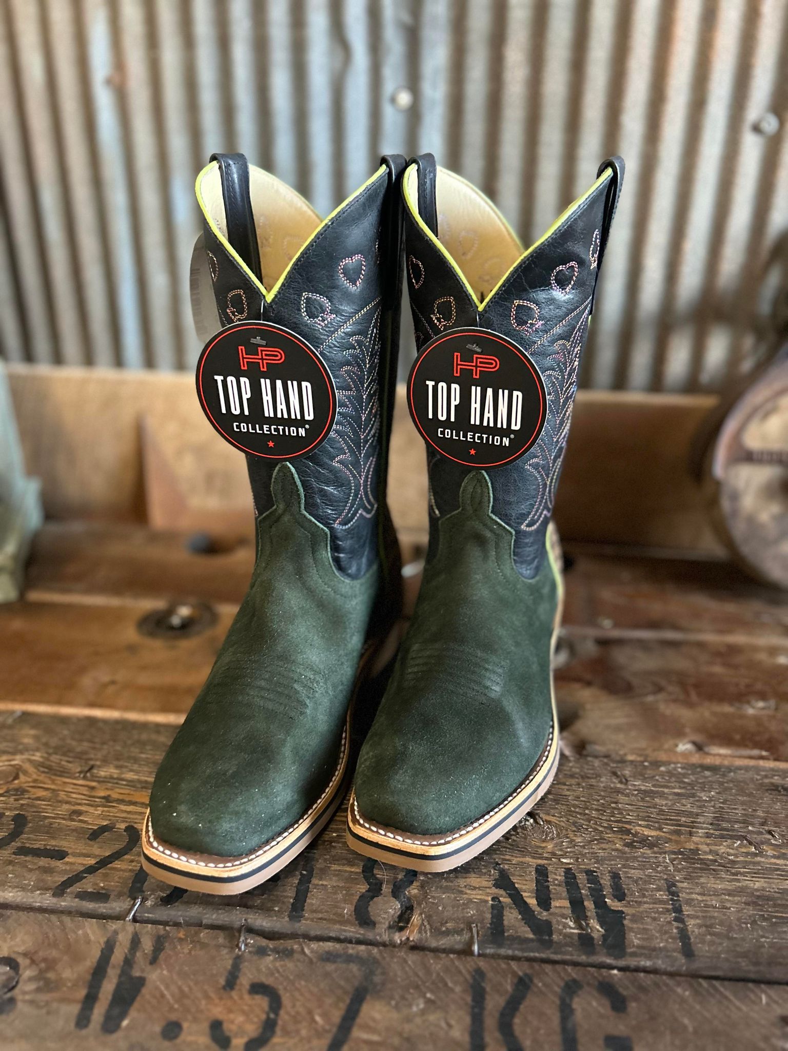 Horse Power Waxy Commander Emerald & Charlie Bison Boots-Men's Boots-Horse Power-Lucky J Boots & More, Women's, Men's, & Kids Western Store Located in Carthage, MO