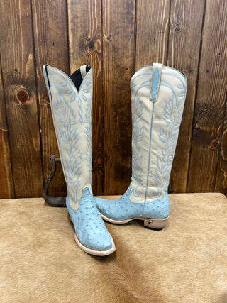Lane Boots Sandaga Boots in Powder Blue Ostrich-Women's Boots-Lane Boots-Lucky J Boots & More, Women's, Men's, & Kids Western Store Located in Carthage, MO