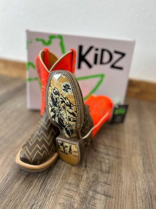 Youth Tin Haul Neon Thunder Boot-Kids Boots-Tin Haul-Lucky J Boots & More, Women's, Men's, & Kids Western Store Located in Carthage, MO