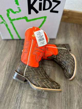 Youth Tin Haul Neon Thunder Boot-Kids Boots-Tin Haul-Lucky J Boots & More, Women's, Men's, & Kids Western Store Located in Carthage, MO