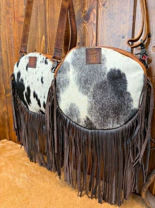 STS Guadalupe Cowhide Sage Circle Crossbody