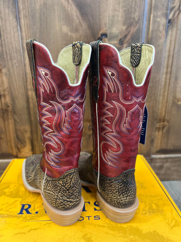 Men's R Watson Mocha Shrunken Shoulder/ Blood Red Cowhide-Men's Boots-R. Watson-Lucky J Boots & More, Women's, Men's, & Kids Western Store Located in Carthage, MO