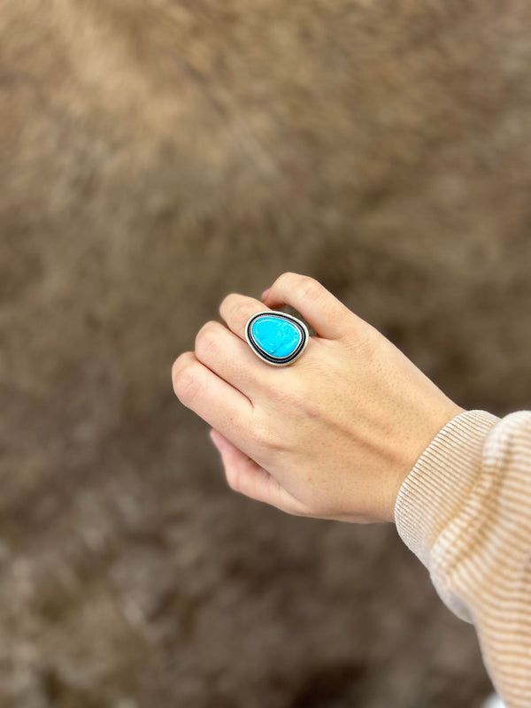 The Millie Ring - Size 6-Rings-LJ Turquoise-Lucky J Boots & More, Women's, Men's, & Kids Western Store Located in Carthage, MO