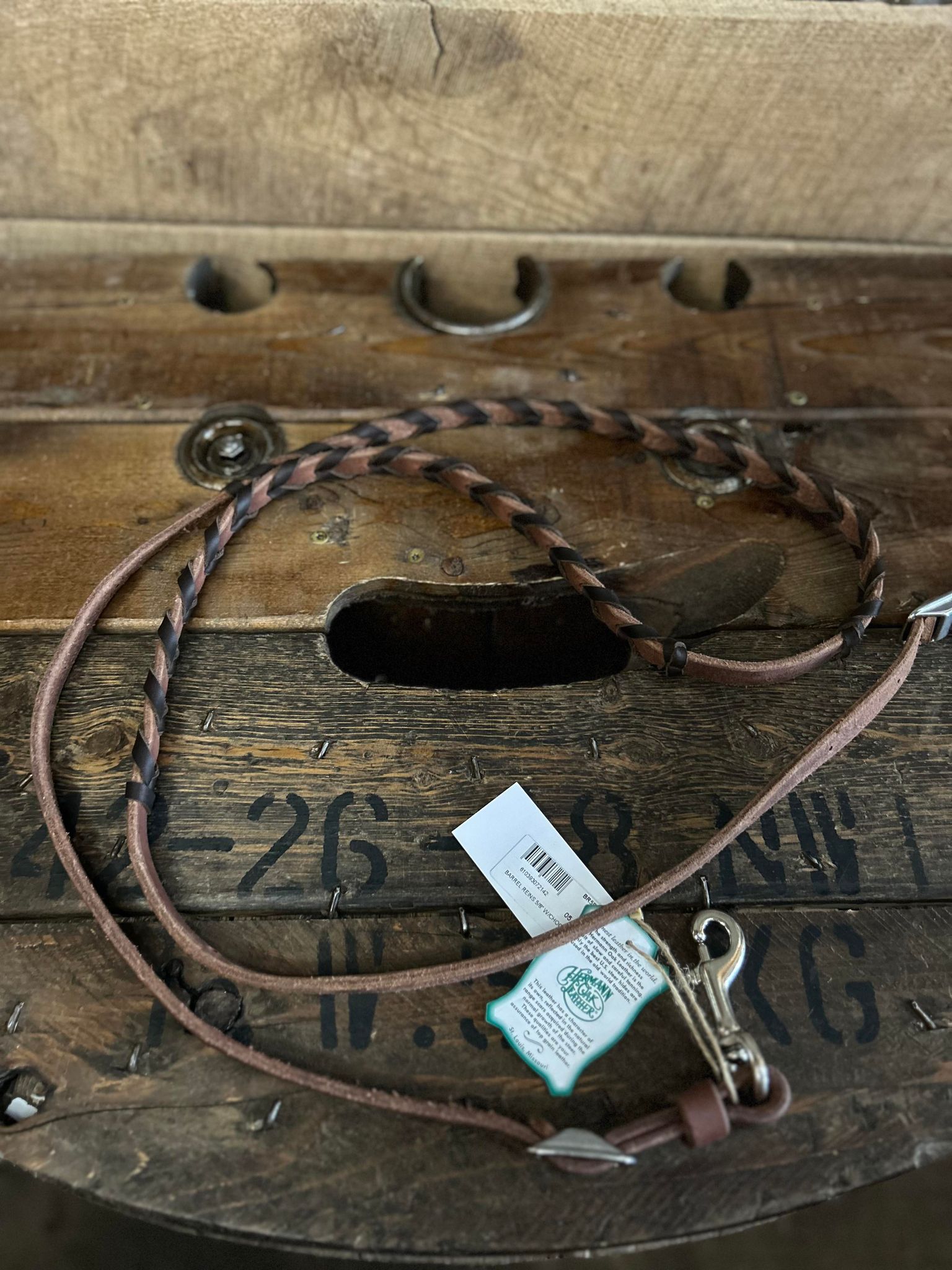 Leather Barrel Reins W/ Chocolate Lace-Barrel Reins-Equibrand-Lucky J Boots & More, Women's, Men's, & Kids Western Store Located in Carthage, MO