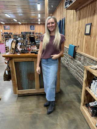 Hidden Holly Denim Midi Skirt-Women's Denim-HIDDEN-Lucky J Boots & More, Women's, Men's, & Kids Western Store Located in Carthage, MO