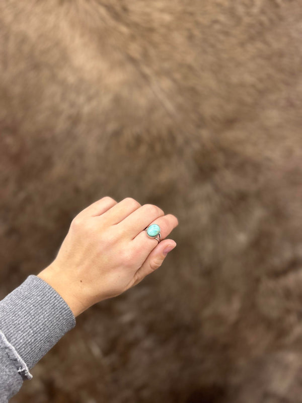 The Valentina Ring Size 7 1/2-Rings-LJ Turquoise-Lucky J Boots & More, Women's, Men's, & Kids Western Store Located in Carthage, MO