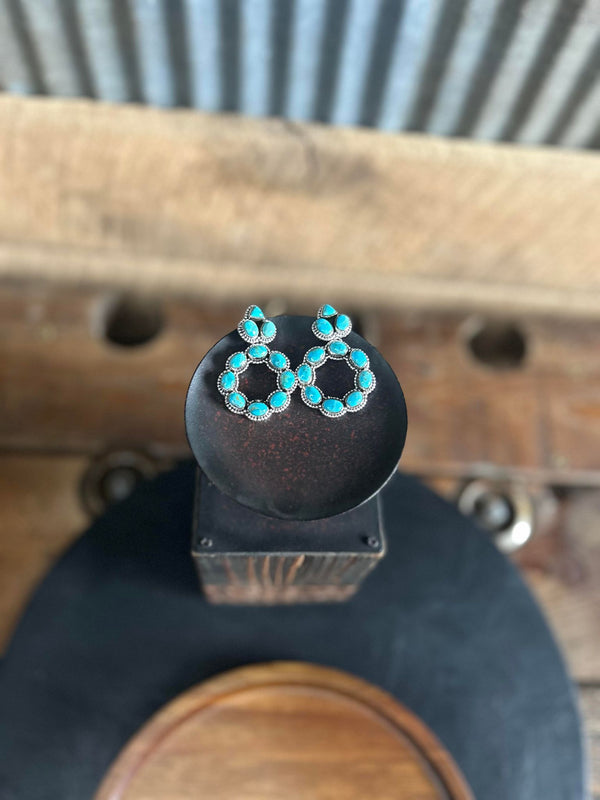 The Julie Earring-Earrings-LJ Turquoise-Lucky J Boots & More, Women's, Men's, & Kids Western Store Located in Carthage, MO