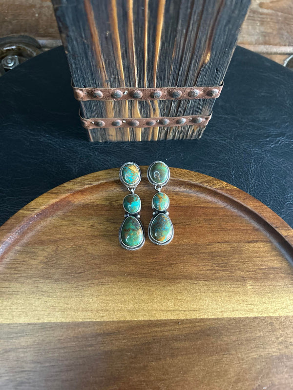 The Kirra Earring-Earrings-LJ Turquoise-Lucky J Boots & More, Women's, Men's, & Kids Western Store Located in Carthage, MO