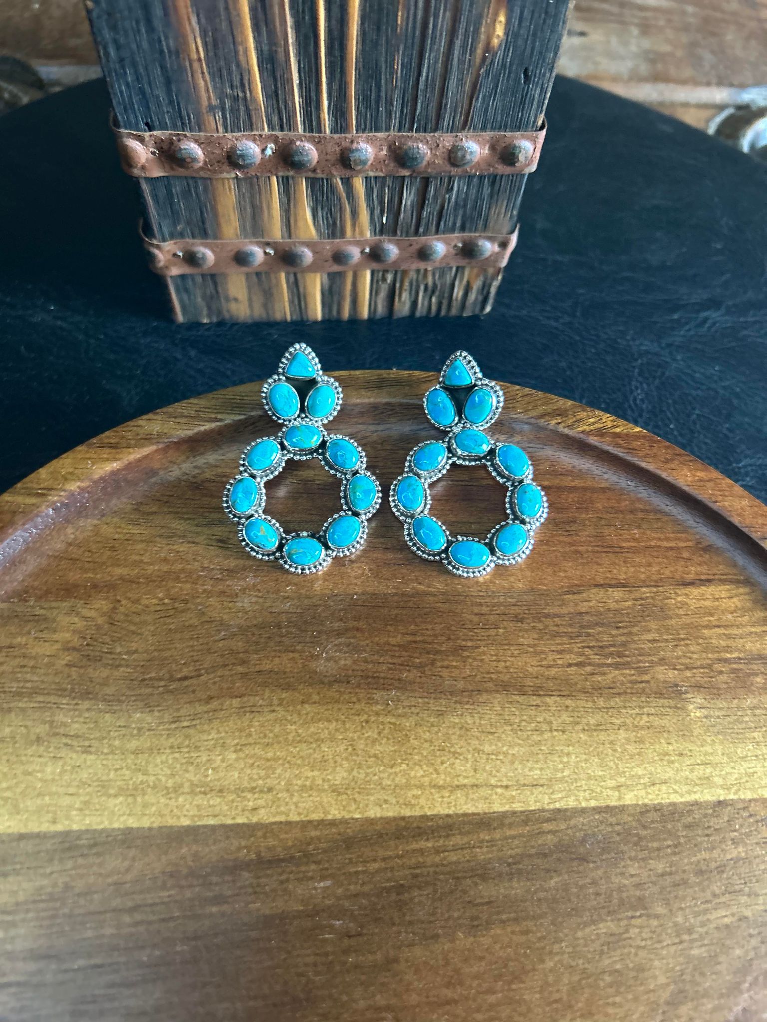 The Julie Earring-Earrings-LJ Turquoise-Lucky J Boots & More, Women's, Men's, & Kids Western Store Located in Carthage, MO