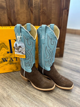 Women's R. Watson Chocolate Roughout Boot-Women's Boots-R. Watson-Lucky J Boots & More, Women's, Men's, & Kids Western Store Located in Carthage, MO