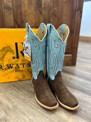 Women's R. Watson Chocolate Roughout Boot-Women's Boots-R. Watson-Lucky J Boots & More, Women's, Men's, & Kids Western Store Located in Carthage, MO