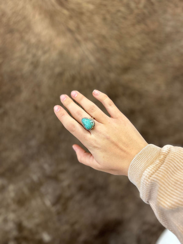 The Iris Ring-Rings-LJ Turquoise-Lucky J Boots & More, Women's, Men's, & Kids Western Store Located in Carthage, MO