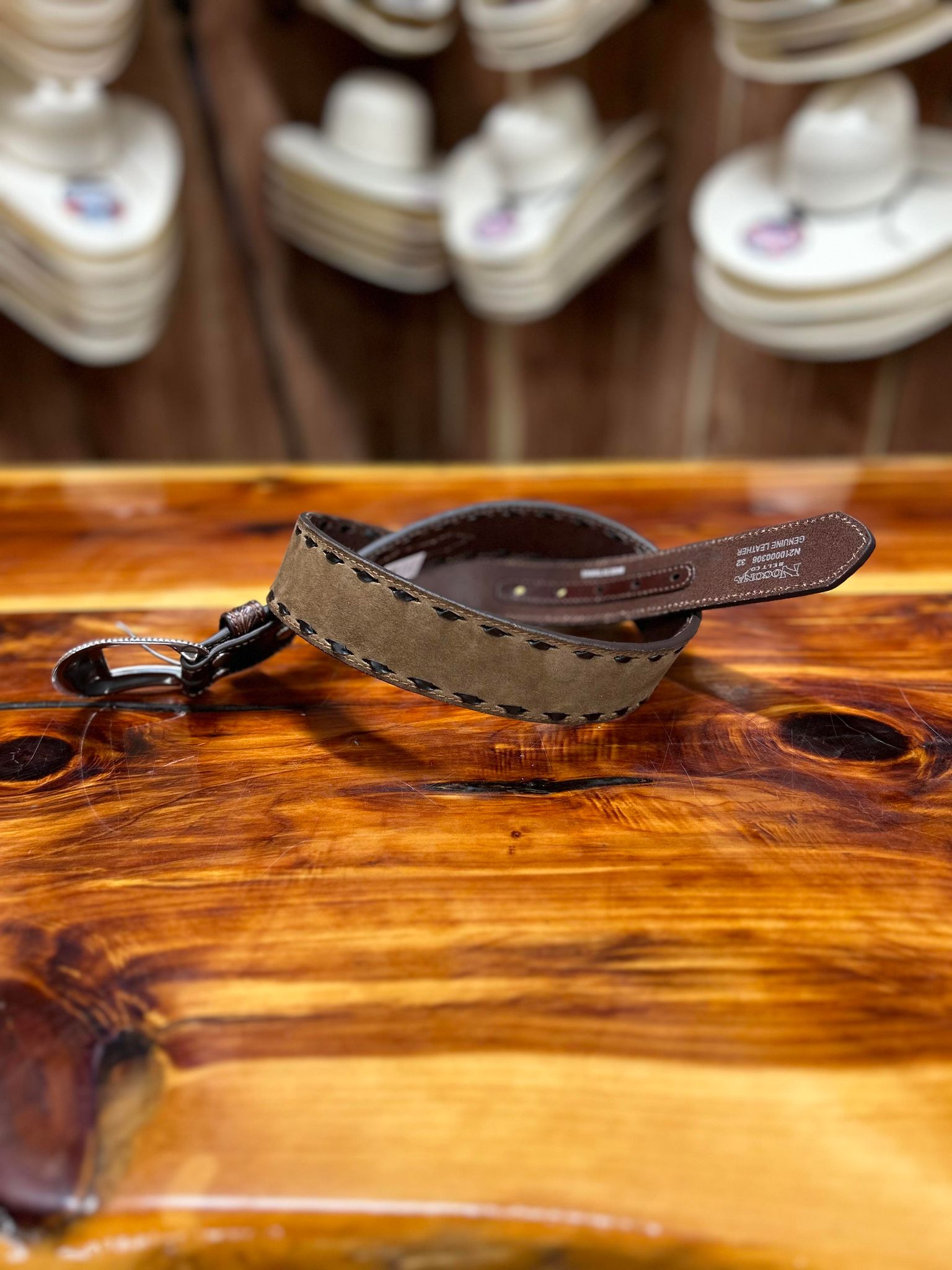 Nacona Brown Roughout Belt-Belts-M & F Western Products-Lucky J Boots & More, Women's, Men's, & Kids Western Store Located in Carthage, MO