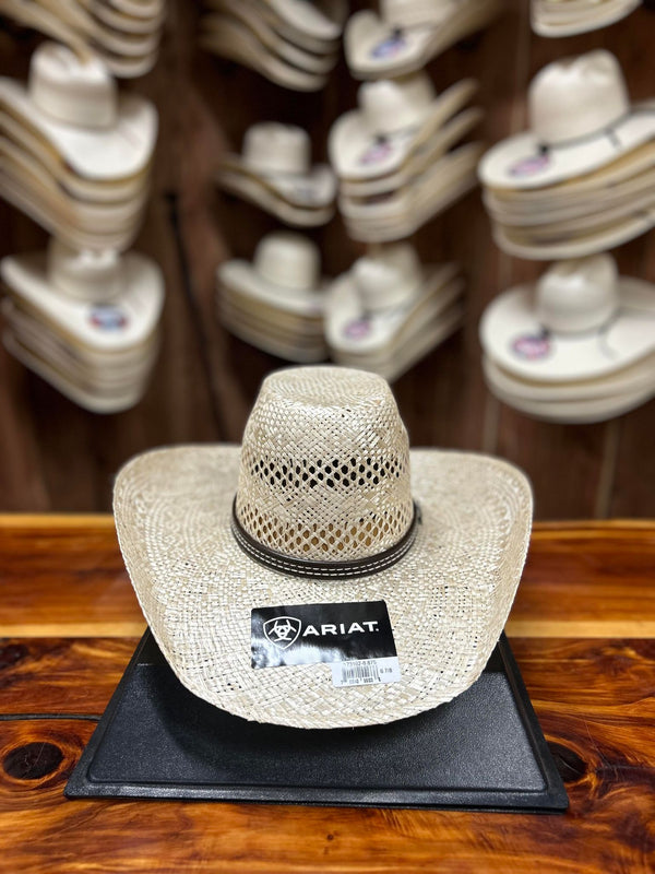 Ariat Punchy/Cowboy Straw Hat 4.5" Brim-Straw Cowboy Hats-M & F Western Products-Lucky J Boots & More, Women's, Men's, & Kids Western Store Located in Carthage, MO
