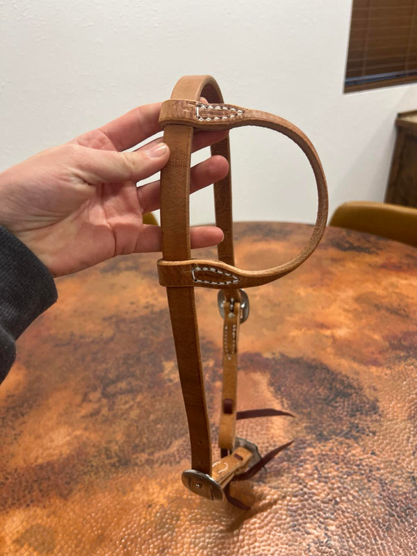 H1355 One Ear Headstall S.S. Hardware-HEADSTALL-Berlin Leather-Lucky J Boots & More, Women's, Men's, & Kids Western Store Located in Carthage, MO