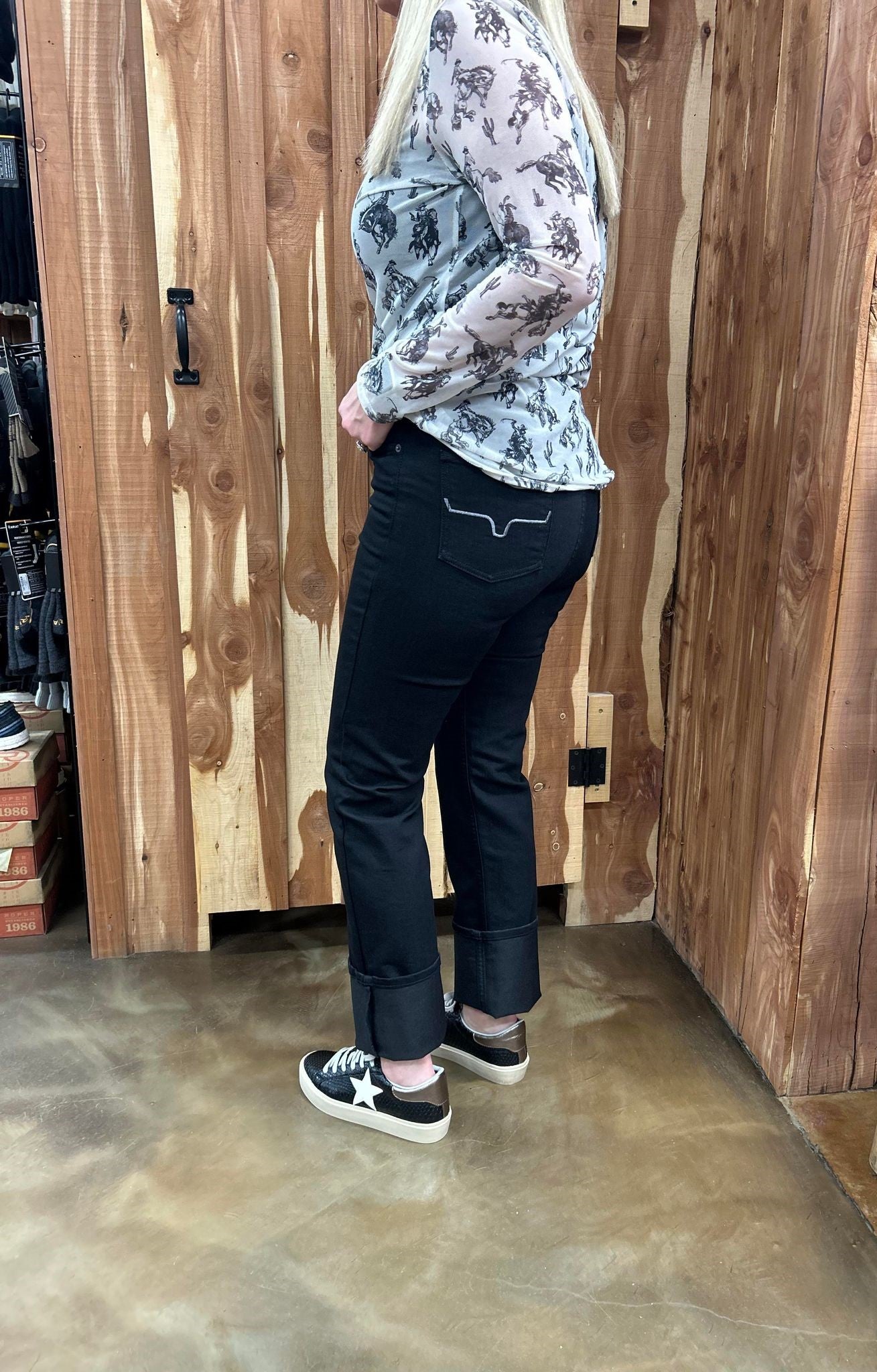 Kimes Sarah Jeans in Black-Women's Denim-Kimes Ranch-Lucky J Boots & More, Women's, Men's, & Kids Western Store Located in Carthage, MO