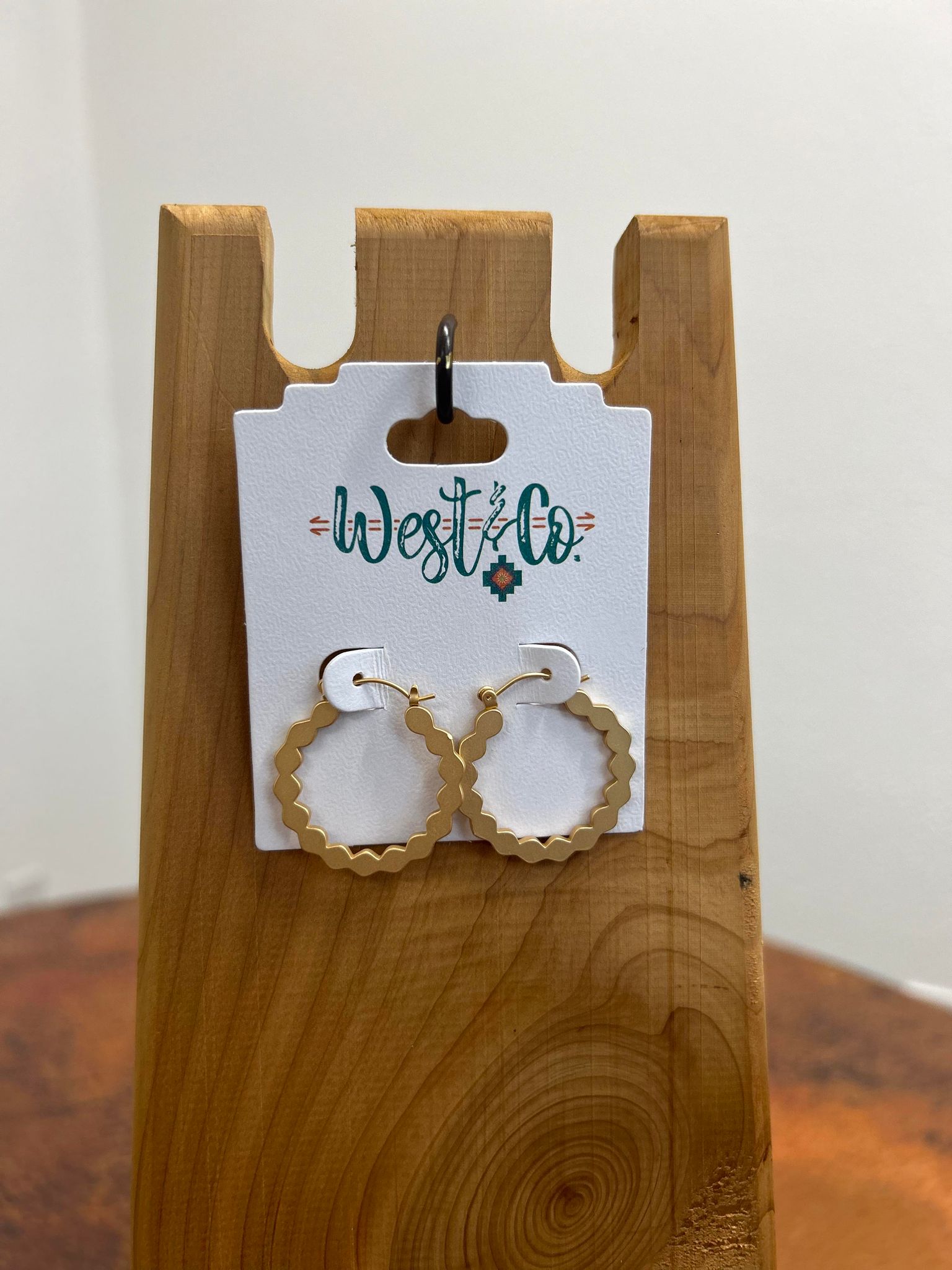 West & Co. Matte Scalloped Earrings-Earrings-WEST & CO-Lucky J Boots & More, Women's, Men's, & Kids Western Store Located in Carthage, MO