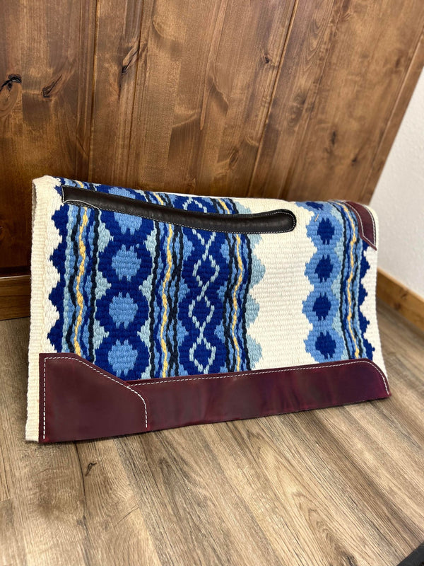 Best Ever 34x36 1" Riverland Blue Cream Navajo Saddle Pad-Saddle Pads-Best Ever-Lucky J Boots & More, Women's, Men's, & Kids Western Store Located in Carthage, MO