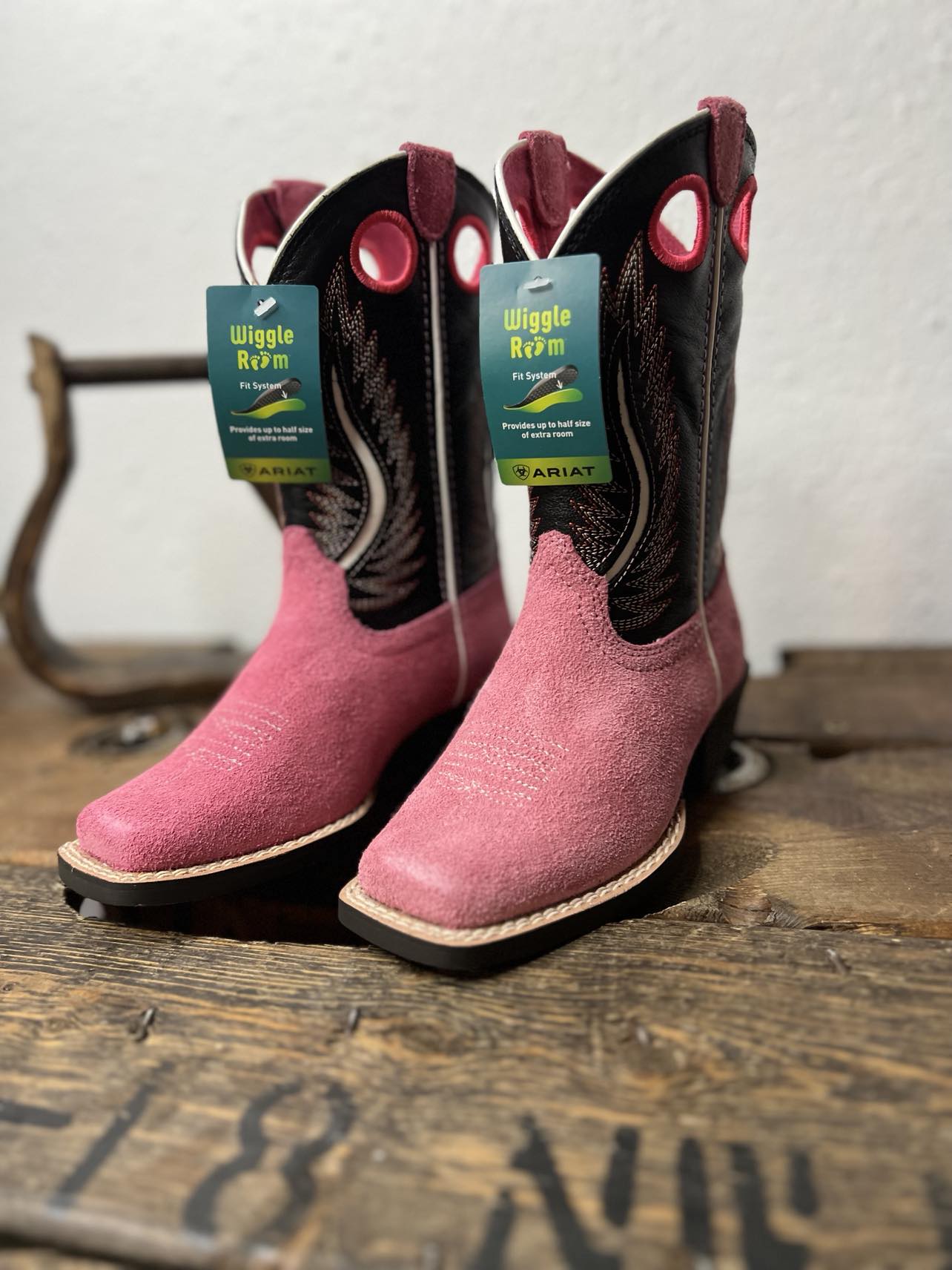 Kids Ariat Futurity Fort Worth Boot in Pink Suede-Kids Boots-Ariat-Lucky J Boots & More, Women's, Men's, & Kids Western Store Located in Carthage, MO