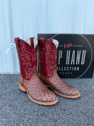 Men's Horse Power Kango Tobacco Full Quill Ostrich Boot
