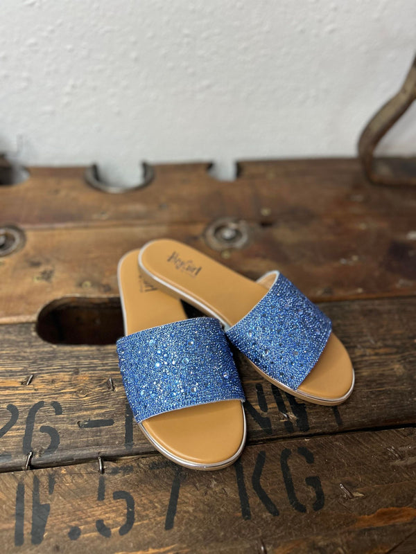 Corkys Pizzazz Sandals in Light Blue Rhinestones-Sandals-Corkys Footwear-Lucky J Boots & More, Women's, Men's, & Kids Western Store Located in Carthage, MO