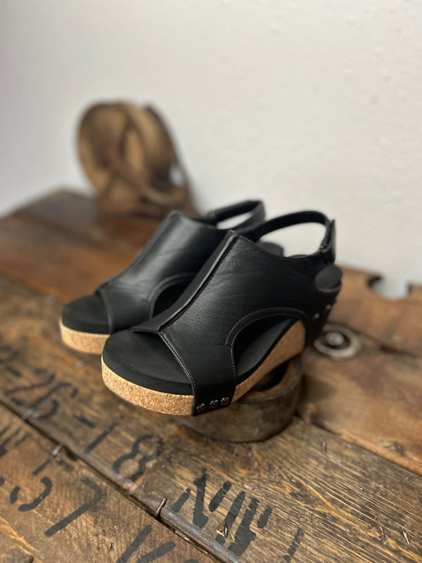 Corkys Carley Sandals in Black Smooth-Sandals-Corkys Footwear-Lucky J Boots & More, Women's, Men's, & Kids Western Store Located in Carthage, MO