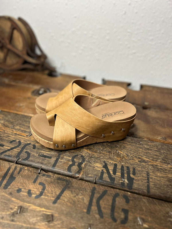 Corkys Tidbit Sandals in Caramel-Sandals-Corkys Footwear-Lucky J Boots & More, Women's, Men's, & Kids Western Store Located in Carthage, MO