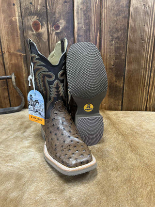Men's R. Watson Kango Tobacco Full Quill Ostrich Boot-Men's Boots-R. Watson-Lucky J Boots & More, Women's, Men's, & Kids Western Store Located in Carthage, MO